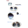 Special Design Sunglasses with Flower Decoration Round Frame Sunglasses (30388)